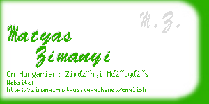 matyas zimanyi business card